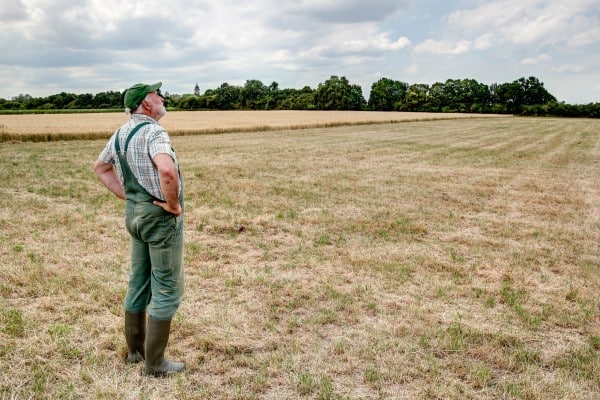 farmer drought clouds water climate change