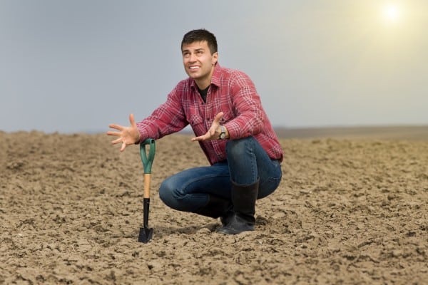 Farmer waiting for rain drought