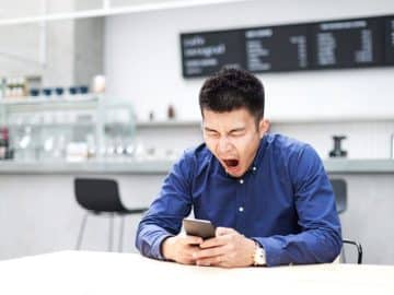 China man mobile phone tired