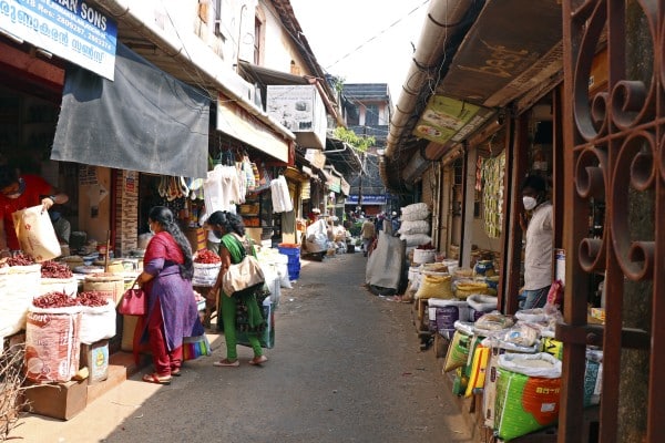 India spices market street chilli