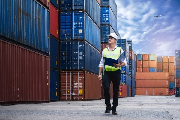 container port businessman