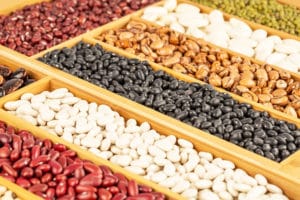 Beans market, red kidney beans large white kidney beans