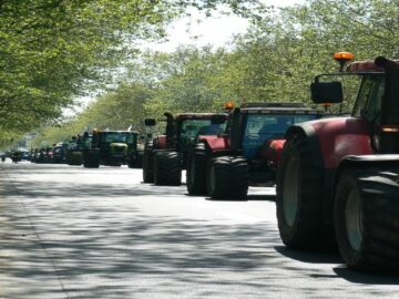 Spanish Farmers Protest With Tractors Over EU Policies and Prices