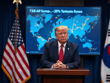 US and South Korea flags symbolizing tariff escalation