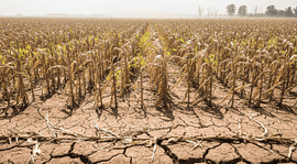 Drought and heatwave damage to Argentine corn and soybean fields