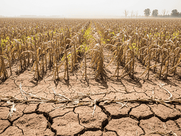 Drought and heatwave damage to Argentine corn and soybean fields